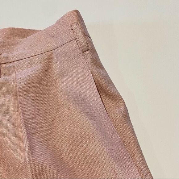 VTG J.G.Hook Pink Ramie/Linen Blend Pleated Trousers - Picture 3 of 13